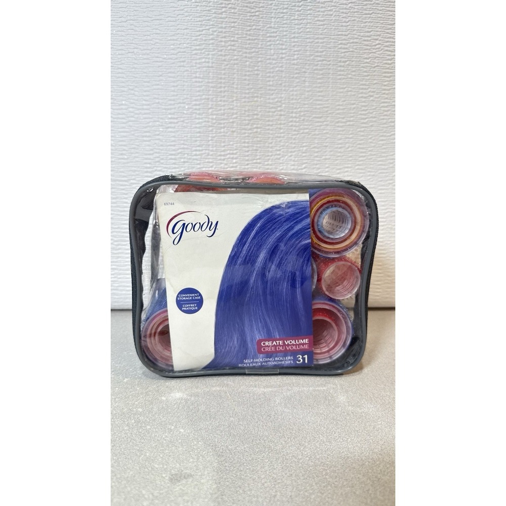 Goody Self Holding Rollers 31 Rollers Multi Size Clear Zipper Case Create Volume